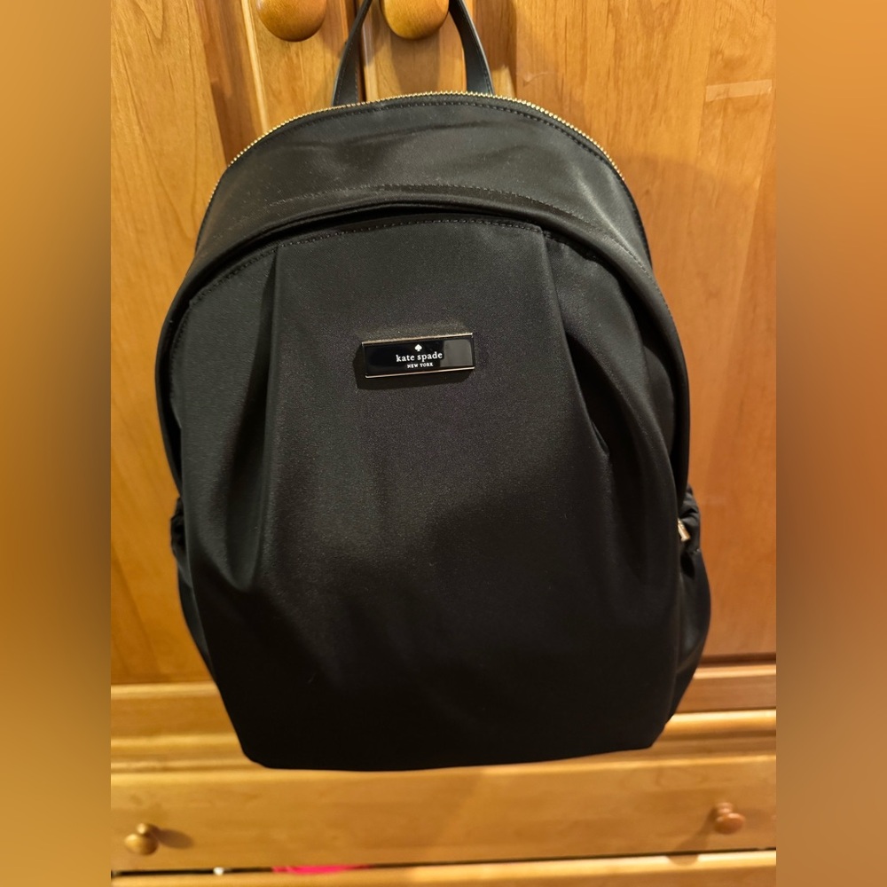 kate spade Black Nylon Backpack with Gold Accent